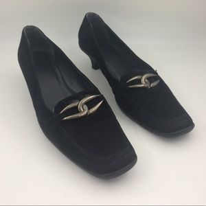 Stuart Weitzman Black Suede Kitten Heel